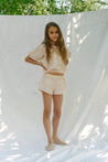 Carmen crop blouse Bellini linen