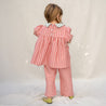 Bettina Summer Blouse Red and Pink Stripes