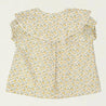Lapel Collar Blouse Short Daisy Yellow Flowers