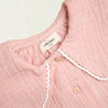 Lapel Collar Blouse Short Pink Melange