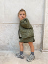 MINI SKIRT Army green quilt