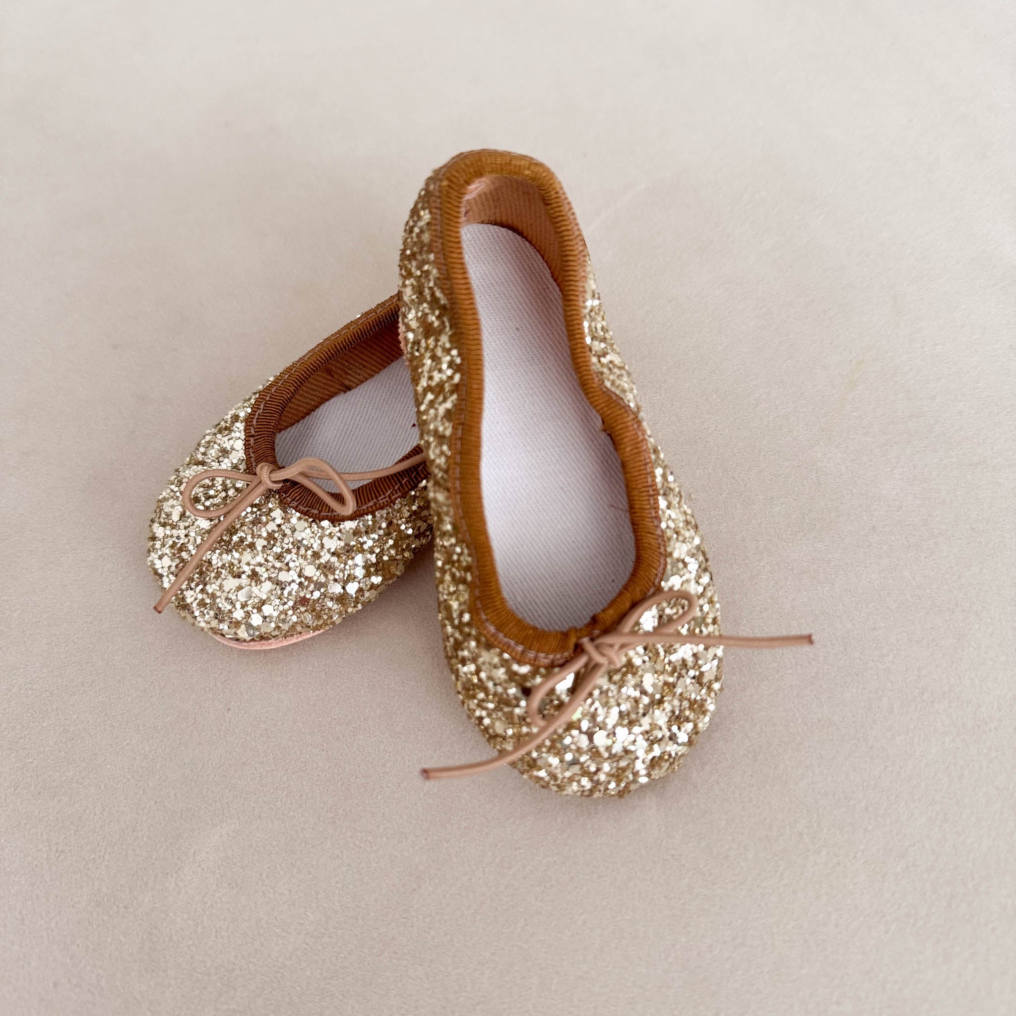 Gold Glitter Ballerina shoes