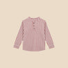 Mao Shirt Stripes Bordeaux