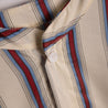 Mao shirt Ecru Burgundy stripes