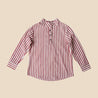 Mao Shirt Stripes Bordeaux